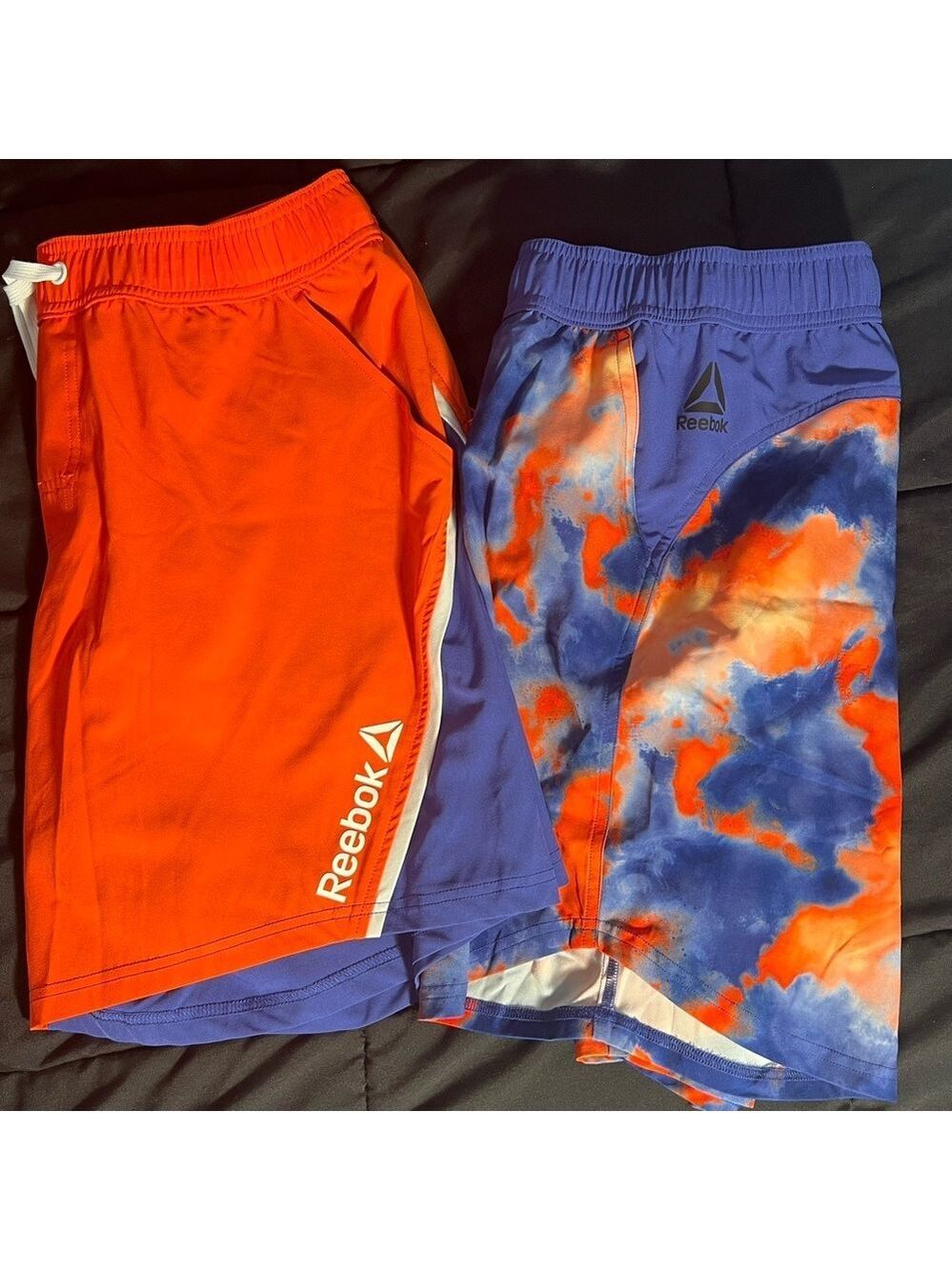 Reebok 2-pc. BUNDLE Orange and Blue Hybrid Shorts Vacation Beach Pool NWOT